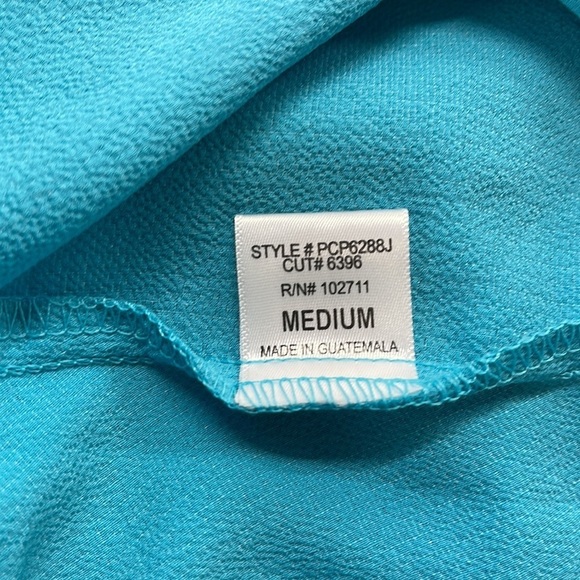 Gibson x Living in Yellow NWT Turquoise Maggie Twist Hem Top Size Medium - Picture 10 of 11